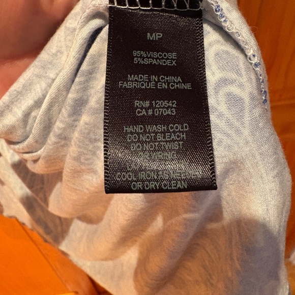 Felicity & Coco Strapless Faux Wrap Dress Blue and White Print Size Medium P - Picture 4 of 13